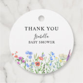 Multihued Wildflower Baby Shower Celebration フェイバータグ (裏面)