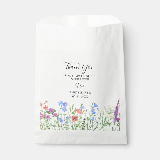 Multihued Wildflower Baby Shower Celebration フェイバーバッグ (正面)