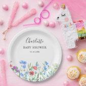 Multihued Wildflower Baby Shower Celebration ペーパープレート (パーティー)