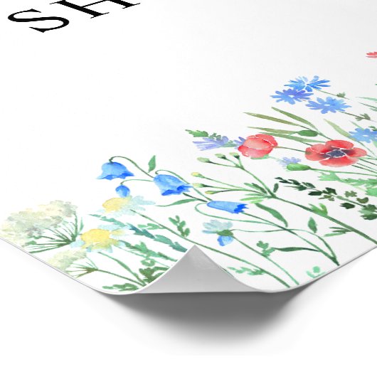 Multihued Wildflower Baby Shower Celebration ポスター (角)