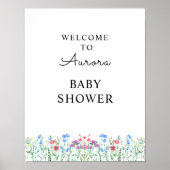 Multihued Wildflower Baby Shower Celebration ポスター (正面)