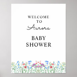 Multihued Wildflower Baby Shower Celebration ポスター