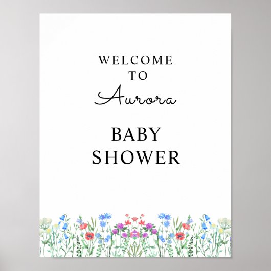 Multihued Wildflower Baby Shower Celebration ポスター (正面)