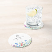 Multihued Wildflower Baby Shower Celebration ラウンドペーパーコースター (インサイチュ)