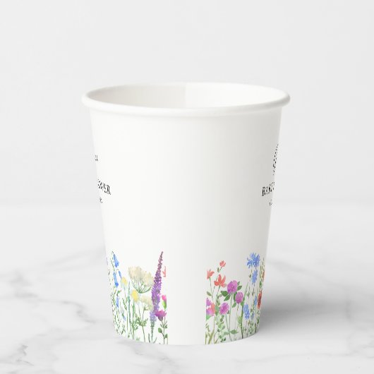 Multihued Wildflower Baby Shower Celebration 紙コップ (左)