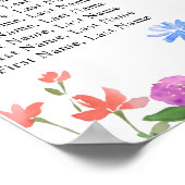 Multihued Wildflower Baby Shower Seating Charts ポスター (角)