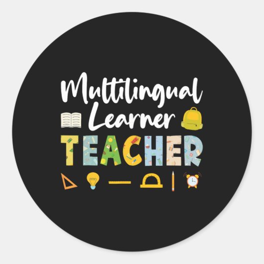 Multilingual Learner Teachers - Bilingual Educator ラウンドシール (正面)