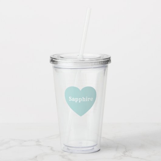Multilingual Love - Mint Blue Acrylic Tumbler アクリルタンブラー (裏面)