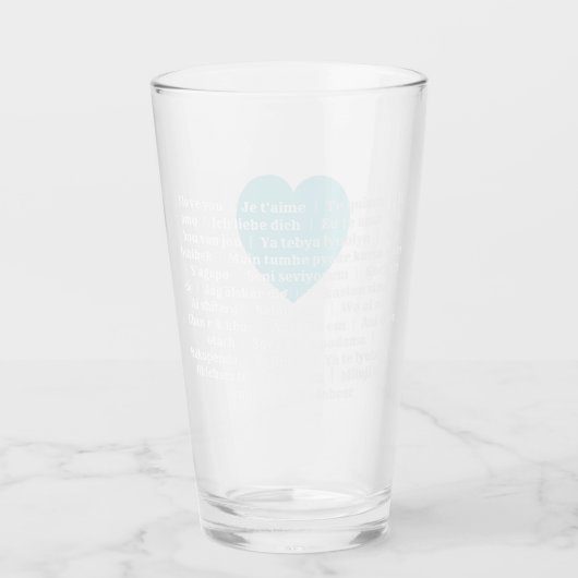 Multilingual Love Tumbler – Mint Blue タンブラーグラス (正面)