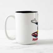 Multimeter Cartoon Mascot Measure With Precision M ツートーンマグカップ (左)