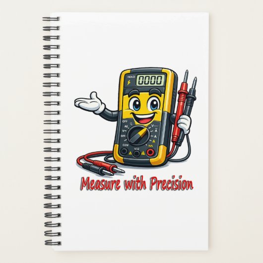 Multimeter Cartoon Measure With Precision Notebook プランナー手帳 (正面)