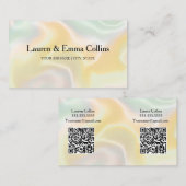 Multipl Name Iridescent Holographic Dual QR Code 名刺 (正面/裏面)