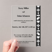 Multiplayer Mode in Black Acrylic Wedding アクリル招待状 (インサイチュ (ポータブル))