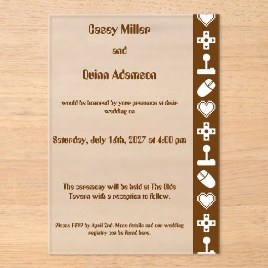 Multiplayer Mode in Chocolate Acrylic Wedding アクリル招待状 (正面)