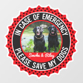 Multiple Dogs Safety Alert カスタム First Responder ウィンドウサイン (シート)