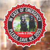 Multiple Dogs Safety Alert カスタム First Responder ウィンドウサイン (シート2)