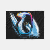 Multiple Exposure Art Skiing Mountain Ski Snow Win フリースブランケット (正面(横))