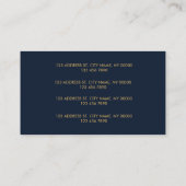 Multiple Location Business Card | Navy Blue & Gold 名刺 (裏面)