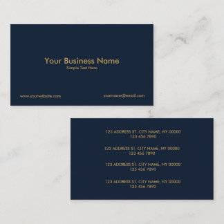 Multiple Location Business Card | Navy Blue & Gold 名刺