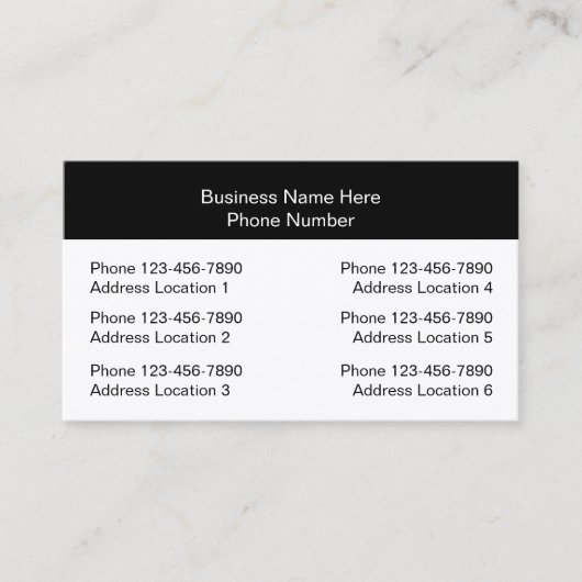 Multiple Location Business Cards Design Layout 名刺 (正面)