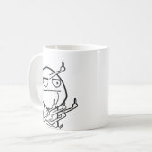 Multiple Middle Fingers Rage Face Meme Mug コーヒーマグカップ (正面左)
