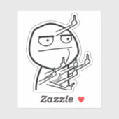 Multiple Middle Fingers Rage Face Meme Mug シール (シート)