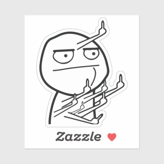 Multiple Middle Fingers Rage Face Meme Mug シール (シート)