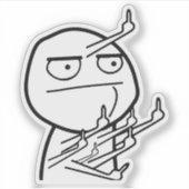 Multiple Middle Fingers Rage Face Meme Mug シール (正面)