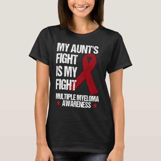 Multiple Myeloma Awareness Burgundy Ribbon Aunt's  Tシャツ (正面)