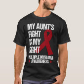 Multiple Myeloma Awareness Burgundy Ribbon Aunt's  Tシャツ (正面)