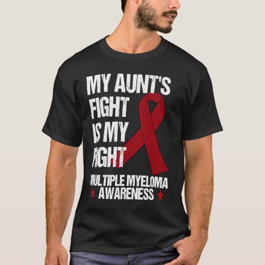 Multiple Myeloma Awareness Burgundy Ribbon Aunt's  Tシャツ (正面)
