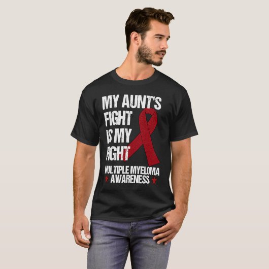 Multiple Myeloma Awareness Burgundy Ribbon Aunt's  Tシャツ (正面フル)