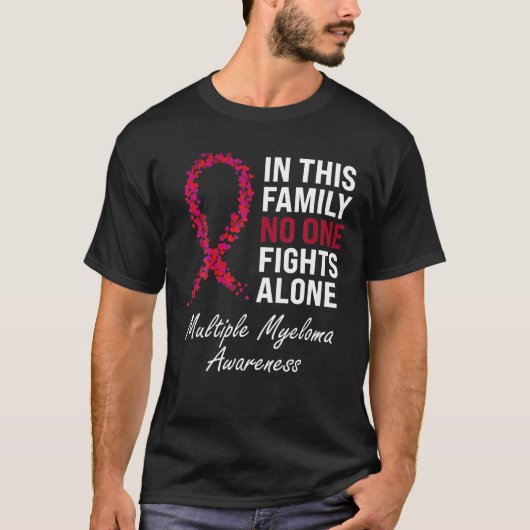 Multiple Myeloma Awareness Burgundy Ribbon Family Tシャツ (正面)