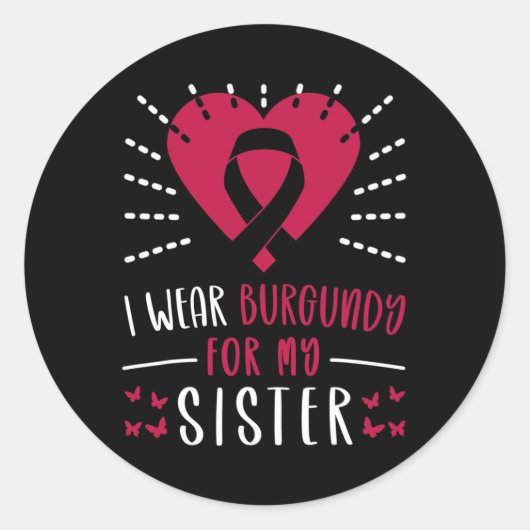 Multiple Myeloma Awareness I Wear Burgundy For My  ラウンドシール (正面)