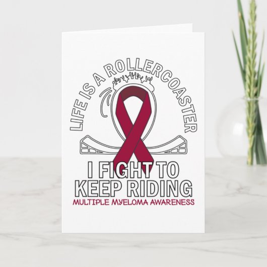 Multiple Myeloma cancer awareness burgundy ribbon カード (正面)