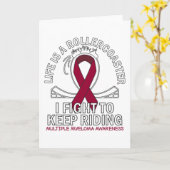 Multiple Myeloma cancer awareness burgundy ribbon カード (黄色い花)