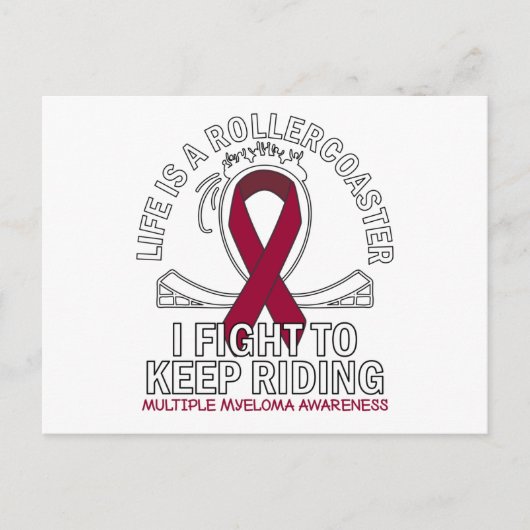Multiple Myeloma cancer awareness burgundy ribbon ポストカード (正面)