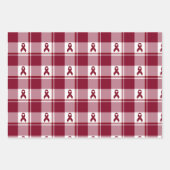 Multiple Myeloma Cancer Awareness Plaid ラッピングペーパーシート (正面)