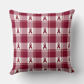 Multiple Myeloma Cancer Awareness Plaid Burgundy クッション (裏面)