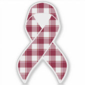 Multiple Myeloma Cancer Awareness Plaid Burgundy シール (正面)