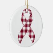 Multiple Myeloma Cancer Awareness Plaid Burgundy  セラミックオーナメント (右)