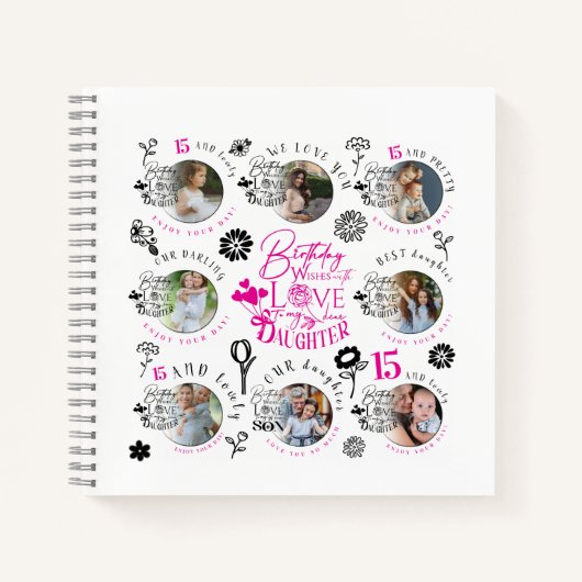 Multiple Photo Daughter  Birthday Gifts ノートブック (正面)
