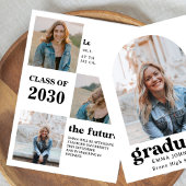 Multiple Photo Graduation Card, Minimalist Senior  招待状