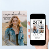 Multiple Photo Graduation Card, Minimalist Senior 招待状