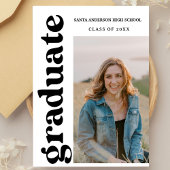  Multiple Photo Graduation Card, Minimalist Senior 招待状
