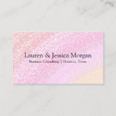 Multiple QR Code 2 Names & Contact Pink Glitter 名刺 (正面)