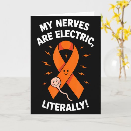 Multiple Sclerosis Awareness 2025 -orange Ribbon_  カード (黄色い花)