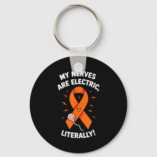 Multiple Sclerosis Awareness 2025 -orange Ribbon_  キーホルダー (正面)
