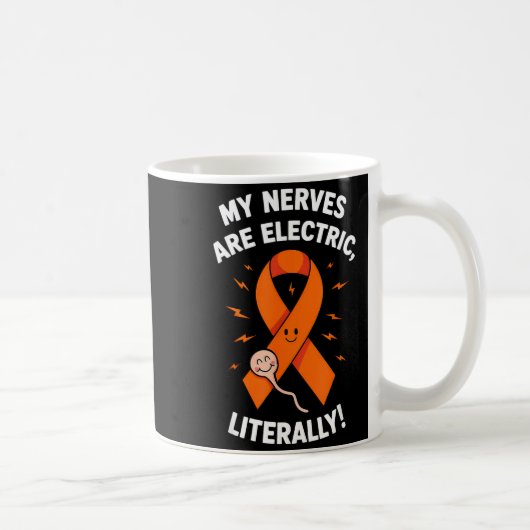 Multiple Sclerosis Awareness 2025 -orange Ribbon_ コーヒーマグカップ (右)