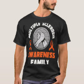 Multiple Sclerosis Awareness Family MS Warrior Tea Tシャツ (正面)
